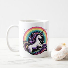 Caneca De Café Cavalo Unicórnio Arco-íris