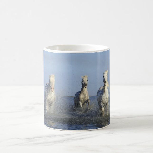 Caneca De Café Cavalos Brancos na Praia com Mug de Café Oceânico (Centro)