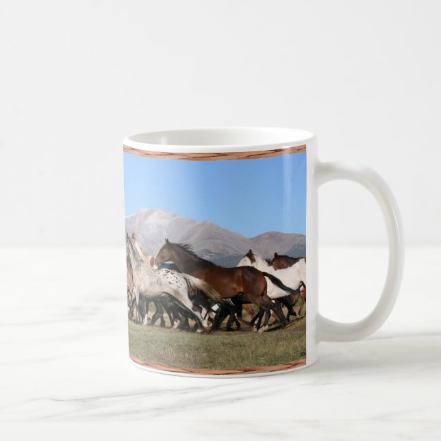 Caneca De Café Cavalos do funcionamento da manhã (Direita)