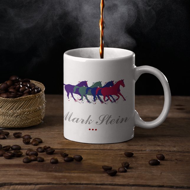 Caneca De Café Cavalos fazendas personalizados (Criador carregado)