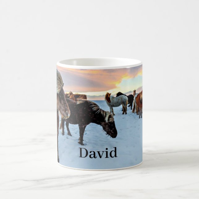 Caneca De Café Cavalos islandeses MODELO (Centro)