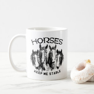 Caneca De Café Cavalos Me Mantêm Estável - Cavalos Entusiastas An