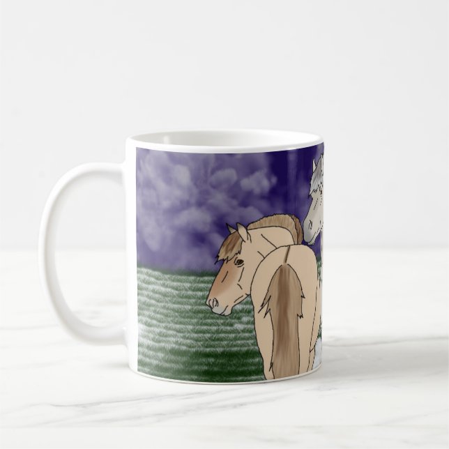 Caneca De Café Cavalos noruegueses do fiorde (Esquerda)