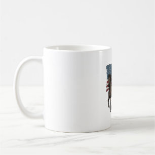 Caneca De Café Cavalos Patrióticos Vintage em Movimento Design Ve