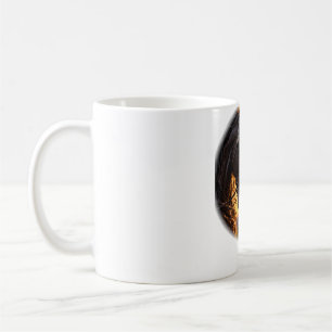 Caneca De Café Cavalos Preto e Branco – Majestosas Cabeças de Cav
