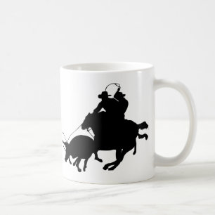 Caneca De Café Cavalos - rodeio - Roping da equipe