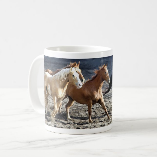 Caneca De Café Cavalos running selvagens (Frente Esquerda)