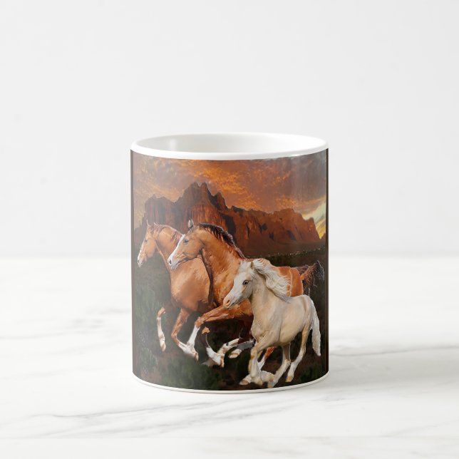 Caneca De Café cavalos selvagens do Arizona (Centro)