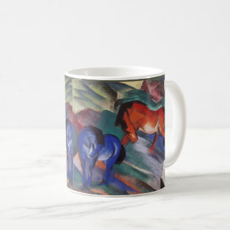 Caneca De Café Cavalos Vermelhos e Azuis