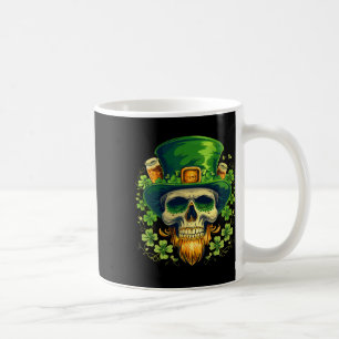 Caneca De Café Caveira Açucarada Dia de São Patrício Crânio Irlan
