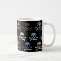 Caveira Colorida e Ossos Cruzados