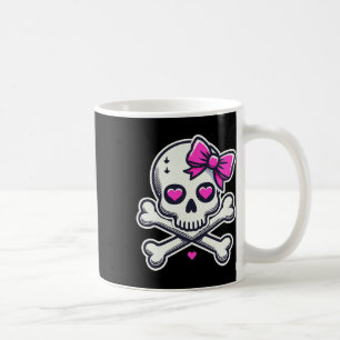 Caneca De Café Caveira Com Laço Menina Rosa Caveira Halloween