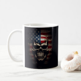 Caneca De Café Caveira da Bandeira Americana