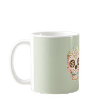 Caveira de Açúcar Verde Rosa Dia de los Muertos