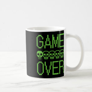 Caneca De Café Caveira de jogador pixel jogo encerrado videogame 