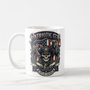 Caneca De Café Caveira de Xerife Fora da Lei Patriota Escuro Patr