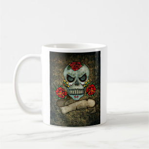 Caneca De Café Caveira e ossos cruzados - Coloridos