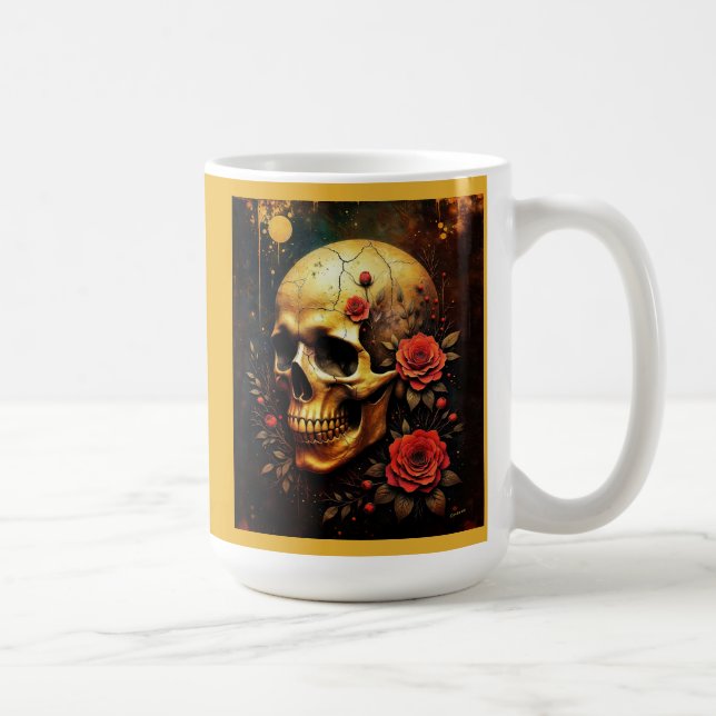 Caneca De Café Caveira e rosas (Direita)
