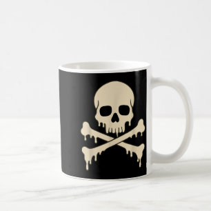 Caneca De Café Caveira Gotejante Cruzada Horror Pirata Esqueleto
