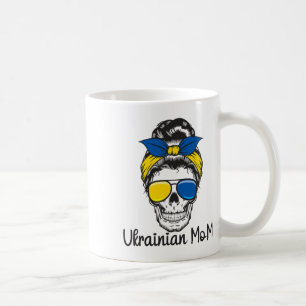 Caneca De Café Caveira Menina Ucraniana Ucrânia Coque Desarrumado