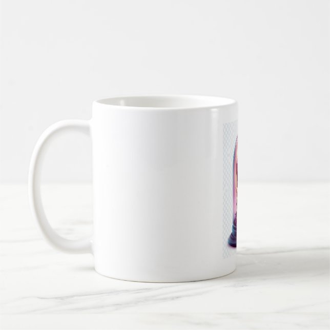 Caneca De Café Caveira no vidro Rosa (Esquerda)