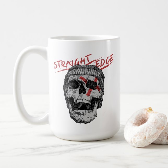 Caneca De Café Caveira Straight Edge (Com Donut)