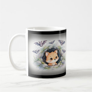 Caneca De Café Caverna de amigos da raposa fofa e do morcego
