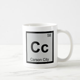 Caneca De Café Cc - Carson City Química Nevada Tabela Periódica