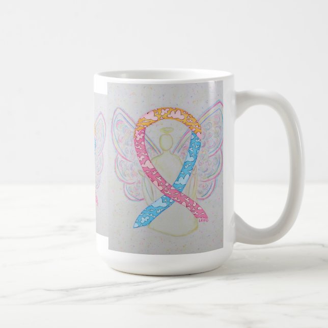 Caneca De Café CDH Sensibilização Fita Angel Art Mug (Direita)