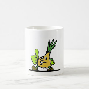 Caneca De Café Cebola Com Polegares Para Cima