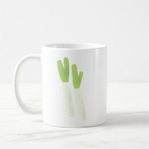 Caneca De Café Cebolinha Fresca Vegetal Cebola Verde Fofo