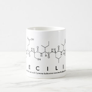 Caneca De Café Cecilia peptide name mug