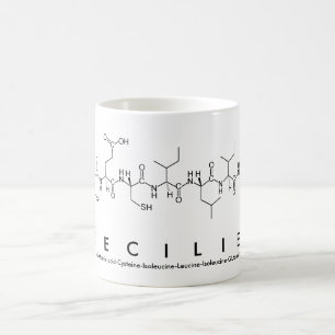 Caneca De Café Cecilie peptide name mug