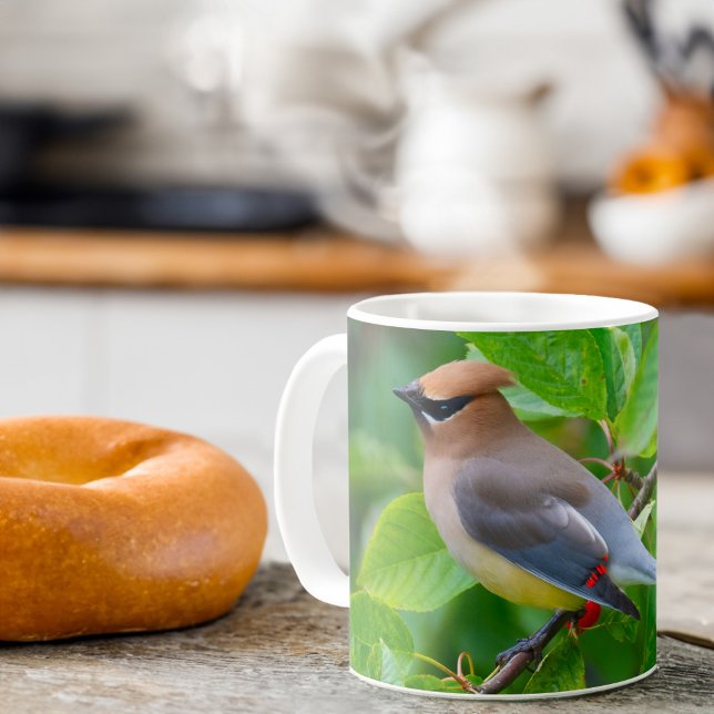 Caneca De Café Cedar Waxwing (Criador carregado)