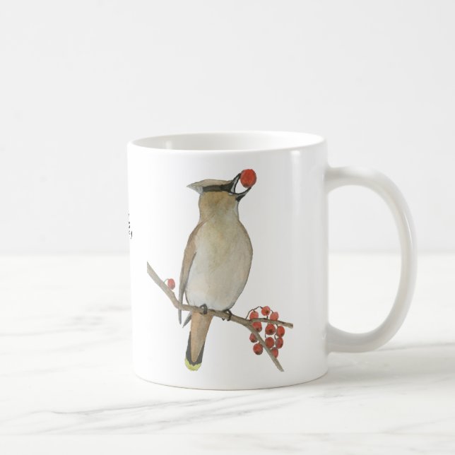 Caneca De Café Cedar Waxwing (Direita)