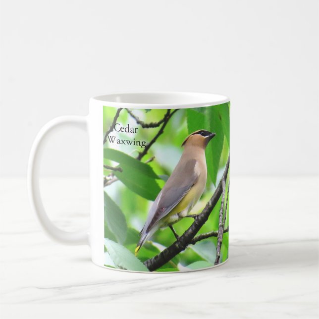 Caneca De Café Cedar Waxwing Mug por BirdingCollectibles (Esquerda)