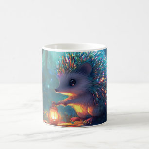 Caneca De Café Cefaleia e Lanterna Whimsical na Floresta Encantad