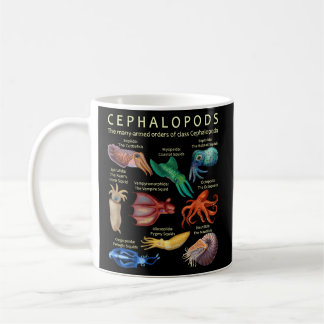 Caneca De Café Cefalópodes Octopus Lula De Cuttlefish E Nautil