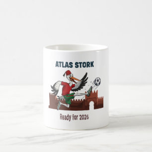 Caneca De Café Cegonha Atlas Marrocos Futebol 2026 Mascote Esport