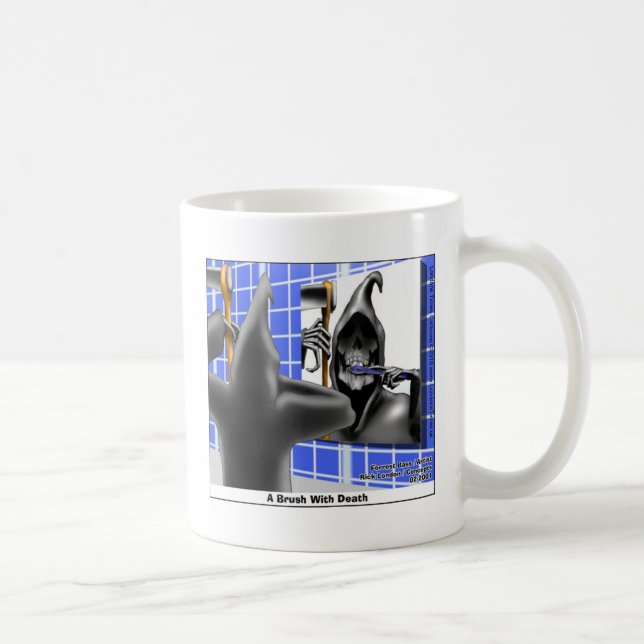 Caneca De Café Ceifeiro Brush Com Camisetas Divertidas de Morte C (Direita)