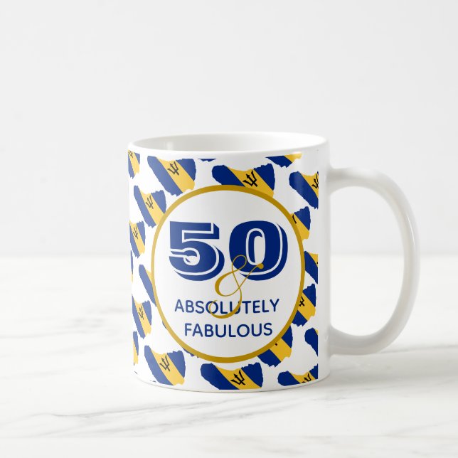 Caneca De Café Celebração BARBADOS 50 E Absolutamente Fabulosa (Direita)