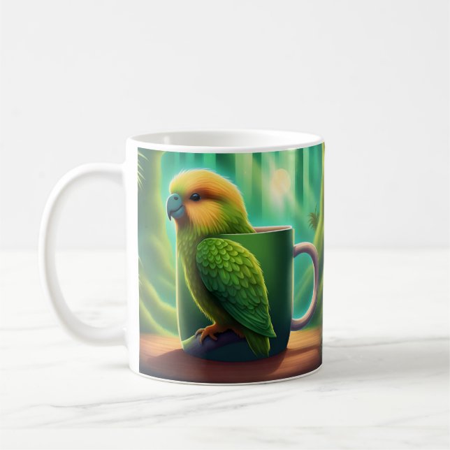 Caneca De Café Celebração Conservação: Mug Mágica de Kakapo Desco (Esquerda)