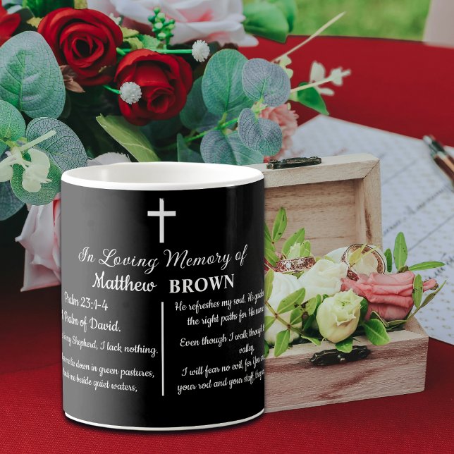 Caneca De Café Celebração da Bíblia da Vida Funeral Lembrança (Criador carregado)