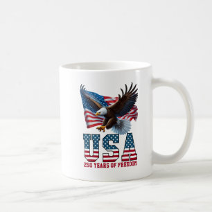 Caneca De Café Celebração da Liberdade da Bandeira Águia EUA Amér