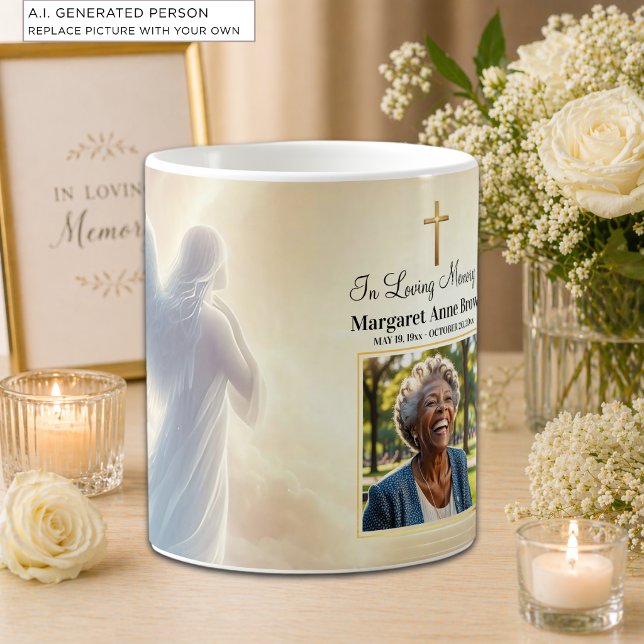 Caneca De Café Celebração da Vida no Céu e Anjos Foto (Criador carregado)