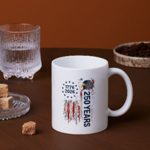 Caneca De Café Celebração de 250 Anos Águia Bandeira Americana Gr