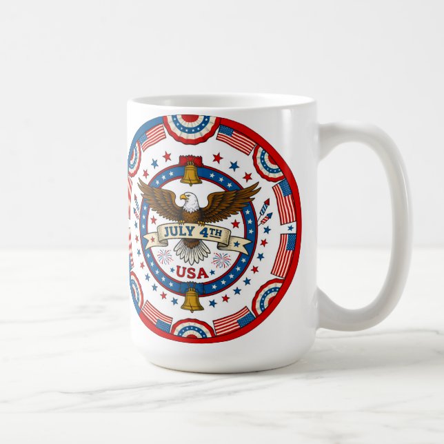 Caneca De Café Celebração de 4 de Julho (Direita)