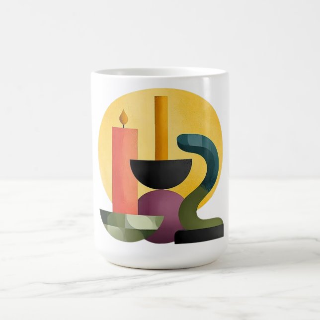 Caneca De Café Celebração de Aniversário Abstrata (Centro)