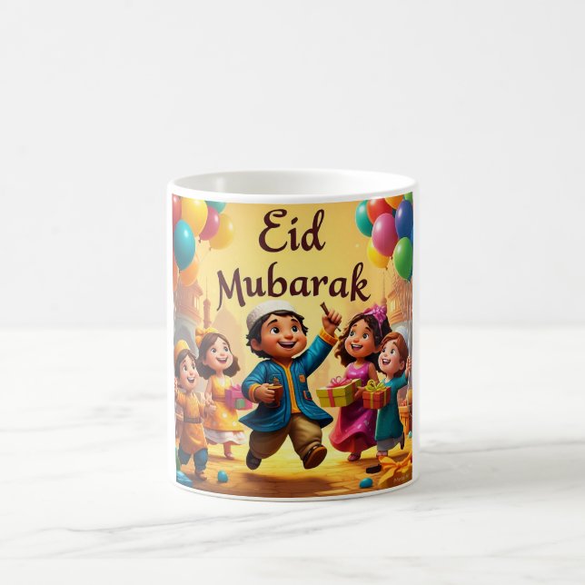 Caneca De Café Celebração de Eid Mubarak Kids (Centro)