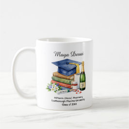 Caneca De Café 🎓 Celebração de Graduação em Farmácia Nome e Grau